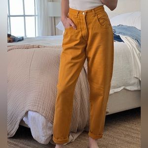 Mustard Yellow Jeans — high waisted